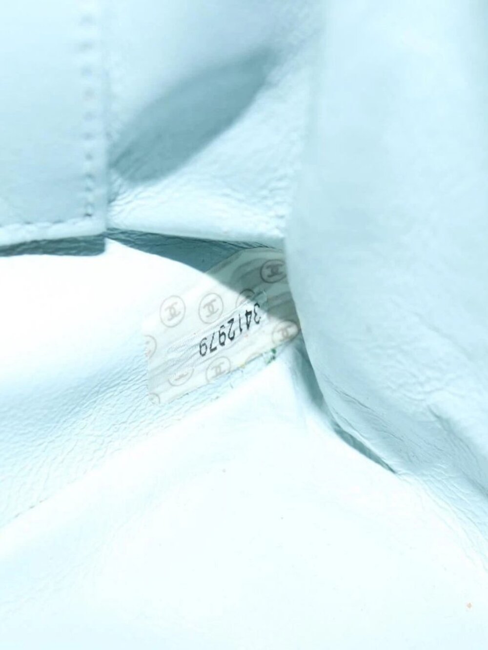 CHANEL Bias Stitch Chain Shoulder Bag Suede Light Blue Gold CC Auth 139935V - Picture 12 of 15